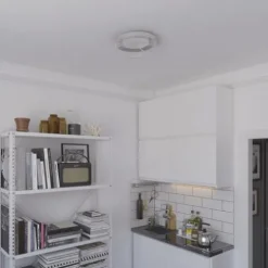 Discount Patriot Lighting® Leah Satin Nickel Integrated Led Flush Mount Ceiling Light