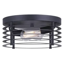 Discount Patriot Lighting® Gabel Matte Black 2-Light Flush Mount Ceiling Light