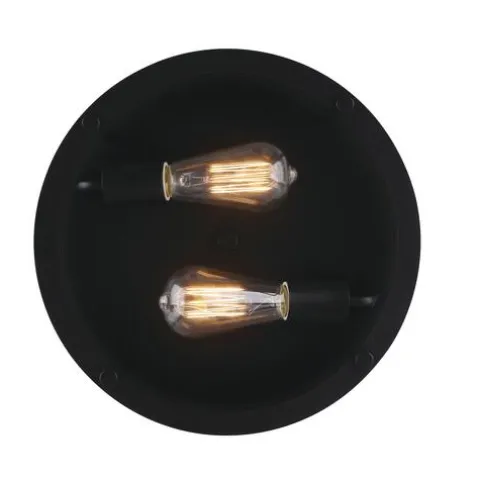 Discount Patriot Lighting® Gabel Matte Black 2-Light Flush Mount Ceiling Light