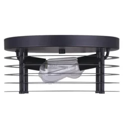 Discount Patriot Lighting® Gabel Matte Black 2-Light Flush Mount Ceiling Light