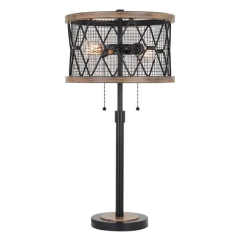Discount Patriot Lighting® Elegant Home Bodhi Black & Replica Wood Table Lamp