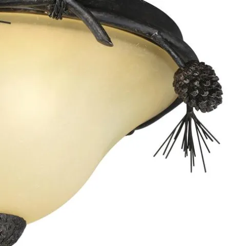 Flash Sale Patriot Lighting® Pines Black Walnut 3-Light Flush Mount Ceiling Light