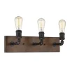 Flash Sale Patriot Lighting® Elegant Home Steele Replica Wood With Antique Black 3-Light Vanity Light