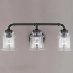 Flash Sale Patriot Lighting® Toledo Matte Black 3 Light Vanity Light