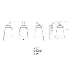 Flash Sale Patriot Lighting® Toledo Matte Black 3 Light Vanity Light