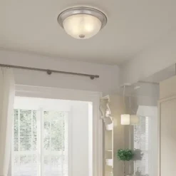 Flash Sale Patriot Lighting® Paula Satin Nickel 2-Light Flush Mount Ceiling Light – 2 Pack