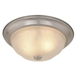 Flash Sale Patriot Lighting® Paula Satin Nickel 2-Light Flush Mount Ceiling Light – 2 Pack