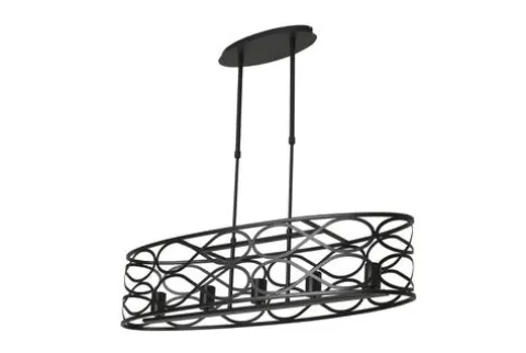 Flash Sale Patriot Lighting® Phinny Matte Black 5 Light Island Light