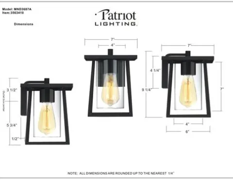 Flash Sale Patriot Lighting® Binnie Black Outdoor Wall Light