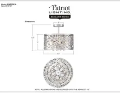 Hot Sale Patriot Lighting® Elegant Home Braylen Chrome 5-Light Semi-Flush Mount Ceiling Light
