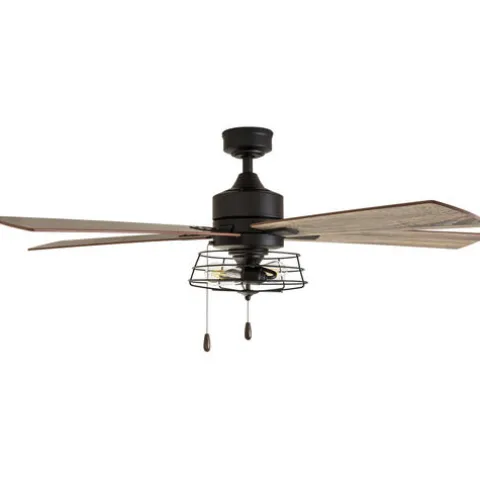 Hot Sale Patriot Lighting™ Miller Station 52″ Matte Black Industrial Indoor Led Ceiling Fan