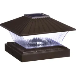 Hot Sale Patriot Lighting® Solar Integrated Led Rhame Bronze Post Cap Landscape Light – 2 Pack