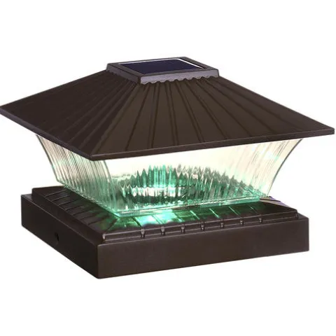 Hot Sale Patriot Lighting® Solar Integrated Led Rhame Bronze Post Cap Landscape Light – 2 Pack