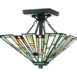 Hot Sale Patriot Lighting Elegant Home Patriot Lighting® Elegant Home Trysta Bronze 2-Light Semi-Flush Mount Ceiling Light