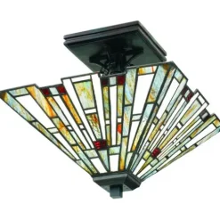 Hot Sale Patriot Lighting Elegant Home Patriot Lighting® Elegant Home Trysta Bronze 2-Light Semi-Flush Mount Ceiling Light