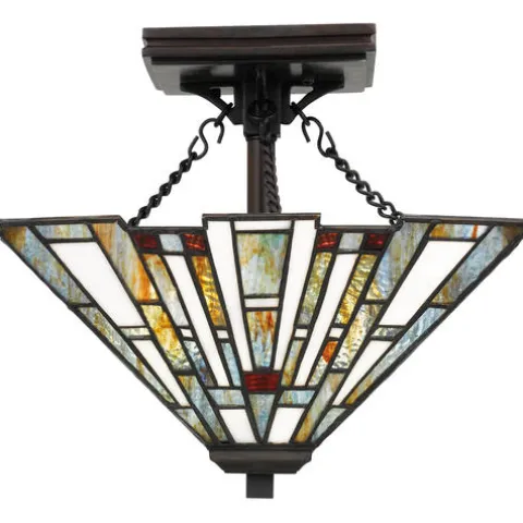 Hot Sale Patriot Lighting Elegant Home Patriot Lighting® Elegant Home Trysta Bronze 2-Light Semi-Flush Mount Ceiling Light