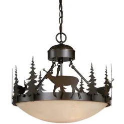 Hot Sale Patriot Lighting® Bryce Burnished Bronze 3-Light Pendant/Semi-Flush Mount Ceiling Light