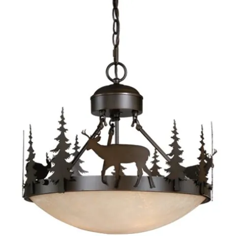 Hot Sale Patriot Lighting® Bryce Burnished Bronze 3-Light Pendant/Semi-Flush Mount Ceiling Light