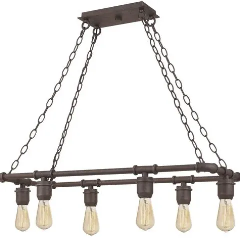 Hot Sale Patriot Lighting® Elegant Home Pipper Matte Black 6 Light Island Light