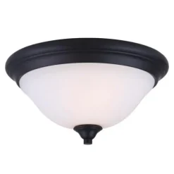 Hot Sale Patriot Lighting® Dee Rubbed Antique Bronze 2-Light Flush Mount Ceiling Light