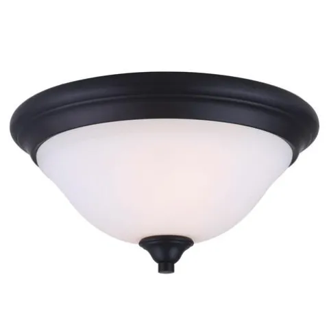 Hot Sale Patriot Lighting® Dee Rubbed Antique Bronze 2-Light Flush Mount Ceiling Light
