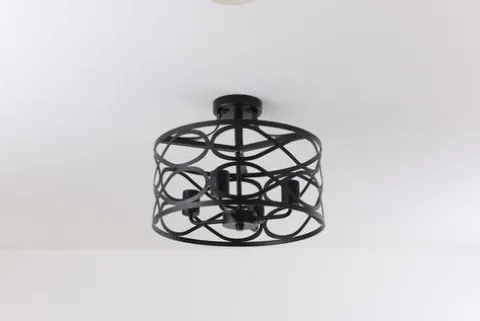 Hot Sale Patriot Lighting® Phinny Matte Black 4-Light Pendant/Semi-Flush Mount Ceiling Light