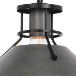 New Patriot Lighting® Ashtyn Matte Black & Charcoal Patina 1-Light Mini Pendant