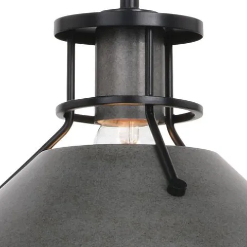 New Patriot Lighting® Ashtyn Matte Black & Charcoal Patina 1-Light Mini Pendant