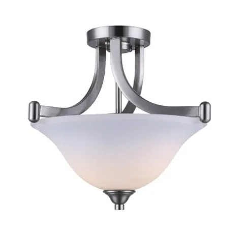 New Patriot Lighting® Dee Brushed Nickel 2-Light Semi-Flush Mount Ceiling Light