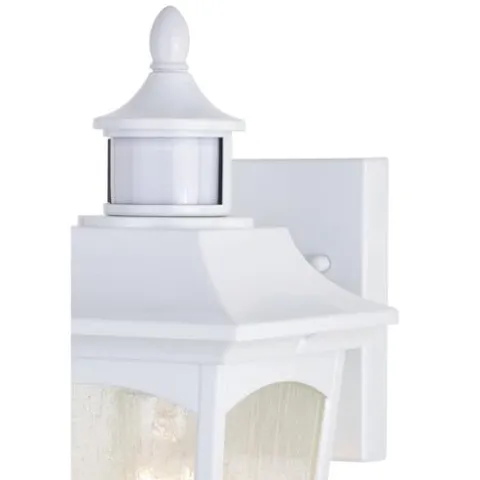 New Patriot Lighting® Dualux Eloise Ii White Motion Sensor Outdoor Security Wall Light