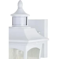 New Patriot Lighting® Dualux Eloise Ii White Motion Sensor Outdoor Security Wall Light