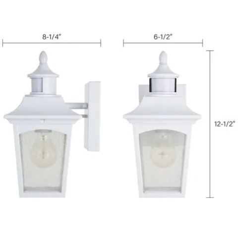 New Patriot Lighting® Dualux Eloise Ii White Motion Sensor Outdoor Security Wall Light