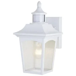 New Patriot Lighting® Dualux Eloise Ii White Motion Sensor Outdoor Security Wall Light
