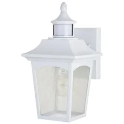 New Patriot Lighting® Dualux Eloise Ii White Motion Sensor Outdoor Security Wall Light