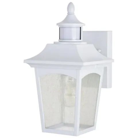 New Patriot Lighting® Dualux Eloise Ii White Motion Sensor Outdoor Security Wall Light