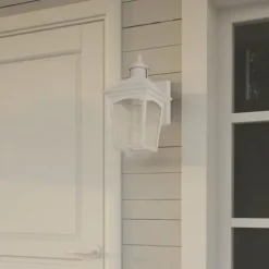New Patriot Lighting® Dualux Eloise Ii White Motion Sensor Outdoor Security Wall Light