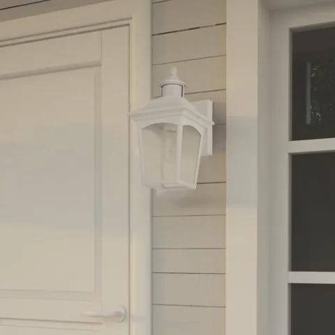 New Patriot Lighting® Dualux Eloise Ii White Motion Sensor Outdoor Security Wall Light