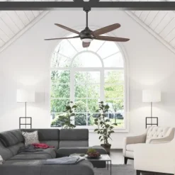 New Patriot Lighting® Elegant Home Hubbard 62″ Bronze Indoor Led Ceiling Fan
