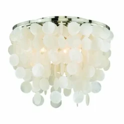 New Patriot Lighting® Elsa Satin Nickel 3-Light Flush Mount Ceiling Light