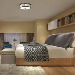 New Patriot Lighting® Haven Bronze Integrated Led Flush Mount Ceiling Light