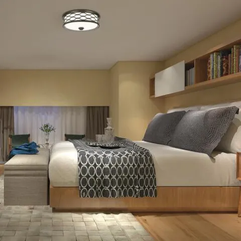 New Patriot Lighting® Haven Bronze Integrated Led Flush Mount Ceiling Light