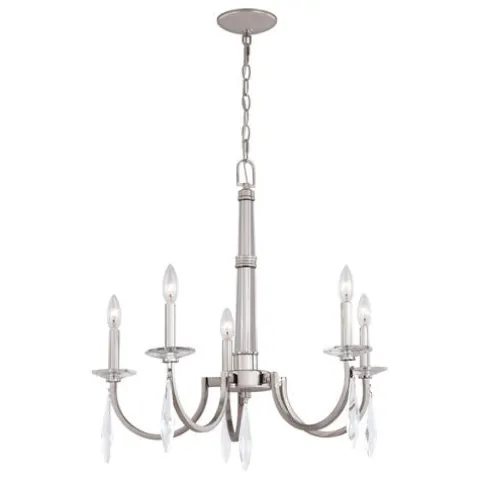 New Patriot Lighting® Hoyne Polished Nickel 5 Light Chandelier