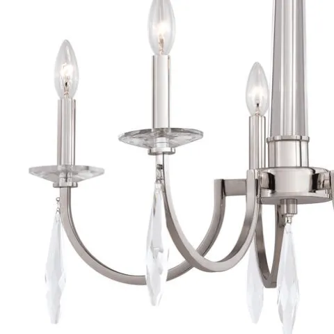 New Patriot Lighting® Hoyne Polished Nickel 5 Light Chandelier