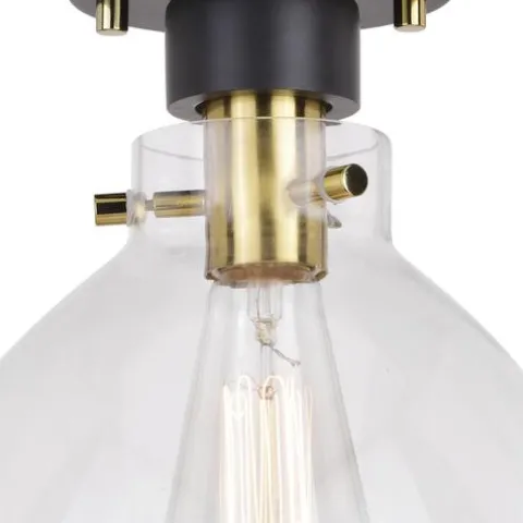New Patriot Lighting® Kenzie Matte Black & Gold 1-Light Semi-Flush Mount Ceiling Light