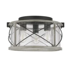 New Patriot Lighting® Lizzie Matte Black 3-Light Flush Mount Ceiling Light