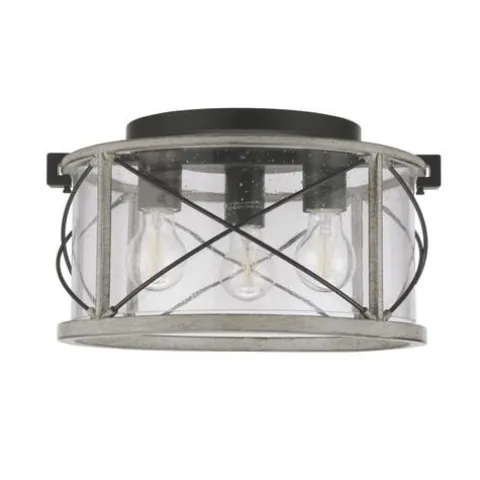 New Patriot Lighting® Lizzie Matte Black 3-Light Flush Mount Ceiling Light