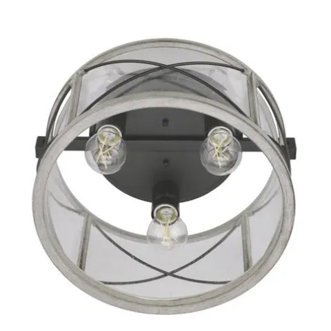 New Patriot Lighting® Lizzie Matte Black 3-Light Flush Mount Ceiling Light