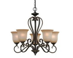 New Patriot Lighting® Mavis 5-Light Oil Brushed Bronze With Gold Accent Chandelier