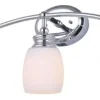 New Patriot Lighting® Palms Chrome 3-Light Vanity Light With Outlet