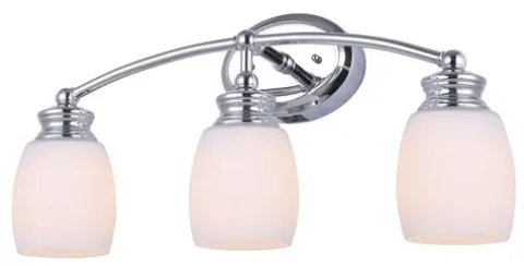 New Patriot Lighting® Palms Chrome 3-Light Vanity Light With Outlet